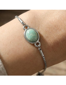 Amazonite Stone Steel Bracelet – Tarnish Resistant