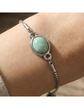Amazonite Stone Steel Bracelet – Tarnish Resistant