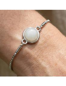 Moon Stone Steel Bracelet 10 mm – Tarnish Resistant