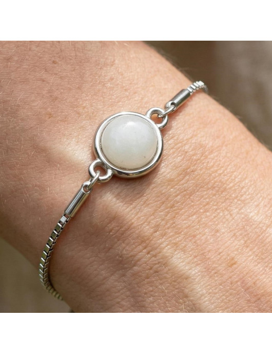 Moon Stone Steel Bracelet 10 mm – Tarnish Resistant