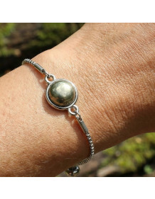 Pyrite Stone Steel Bracelet 10 mm – Tarnish Resistant
