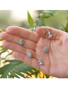Aquamarine Stone Bracelet – With Tarnish Resistant Chain