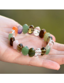 Bracelet Made of Chakra Stones - Diamond Cut