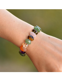 Bracelet Made of Chakra Stones - Diamond Cut