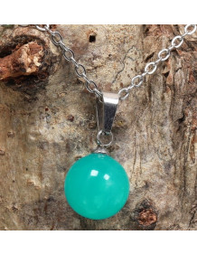 Amazonite Stone Steel Necklace - 10 mm