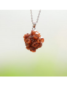Aragonite Stone Steel Pendant