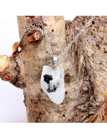 Raw Moonstone Necklace – Natural and Unprocessed – Steel Chain