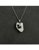 Collar Piedra Luna Cruda – Natural y Sin Procesar – Cadena de Acero