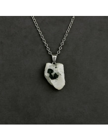 Raw Moonstone Necklace – Natural and Unprocessed – Steel Chain