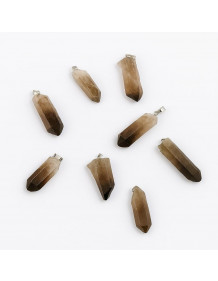 Raw Smoky Quartz Necklace – Natural Stone / Steel Chain