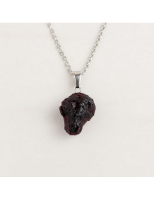 Raw Garnet Necklace – Natural and Unprocessed – Steel Chain