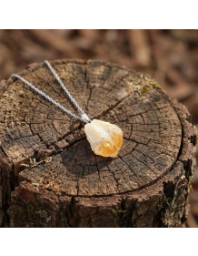 Raw Citrine Stone Steel Necklace – Money Stone