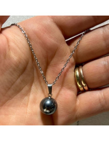 Terahertz Stone Steel Necklace - 12 mm