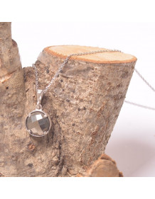 Pyrite Stone Silver Necklace - Dolunay Model