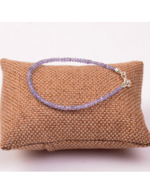 Tanzanite Stone Silver Bracelet - 3 mm