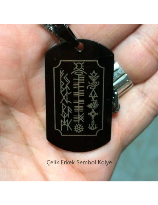 Çelik Erkek Sembol Kolye