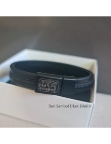 Deri Sembol Erkek Bileklik