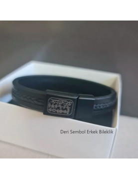 Deri Sembol Erkek Bileklik