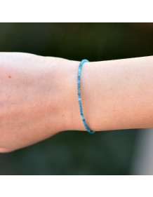 Very Fine Apatite Stone Silver Bracelet - 2 mm