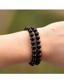 Two Obsidian Stone Bracelet - 8 mm