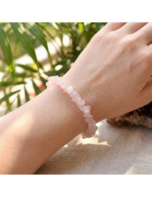 Pink Quartz Stone Bracelet - Adjustable