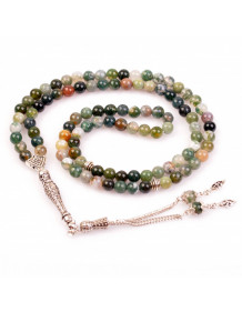 Agate Stone Prayer Rosary - Indian Agate - 6 mm