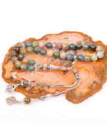 Indian Agate Stone Prayer Beads (8 mm) - Facet Cut