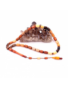 Capsule Cut Mixed Wood Prayer Beads - 8*11 mm Native Trees
