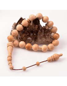 Fragrant Tar Tree Wrist Size Prayer Beads (14 mm) - Cedar Wood