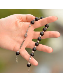 Matte Obsidian Stone Zaza Rosary - 10 mm
