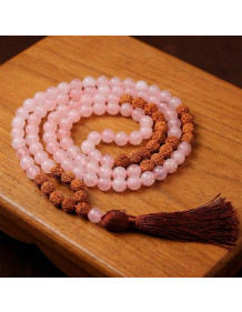 Pink Quartz Stone Mala Rosary - 108 Habbeli