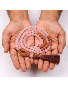 Pink Quartz Stone Mala Rosary - 108 Habbeli