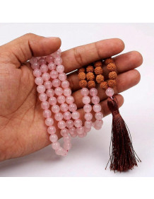 Pink Quartz Stone Mala Rosary - 108 Habbeli