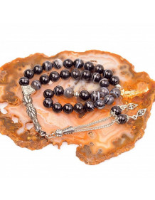 Black Moire Agate Stone Prayer Beads (8 mm)