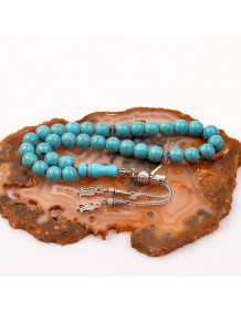 Turquoise Stone Prayer Beads (8 mm) - Pressed Turquoise