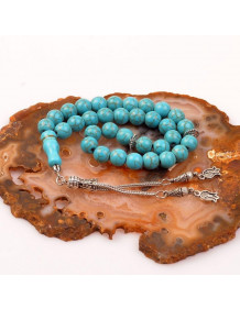 Turquoise Stone Prayer Beads (8 mm) - Pressed Turquoise