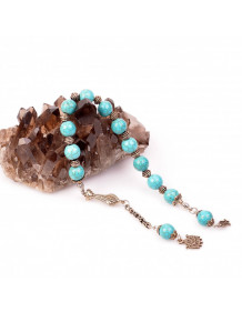 Turquoise Stone Zaza Rosary - 10 mm / Pressed Turquoise