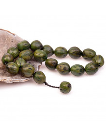 Green Color Scented Oath Seed Prayer Beads (14 mm)