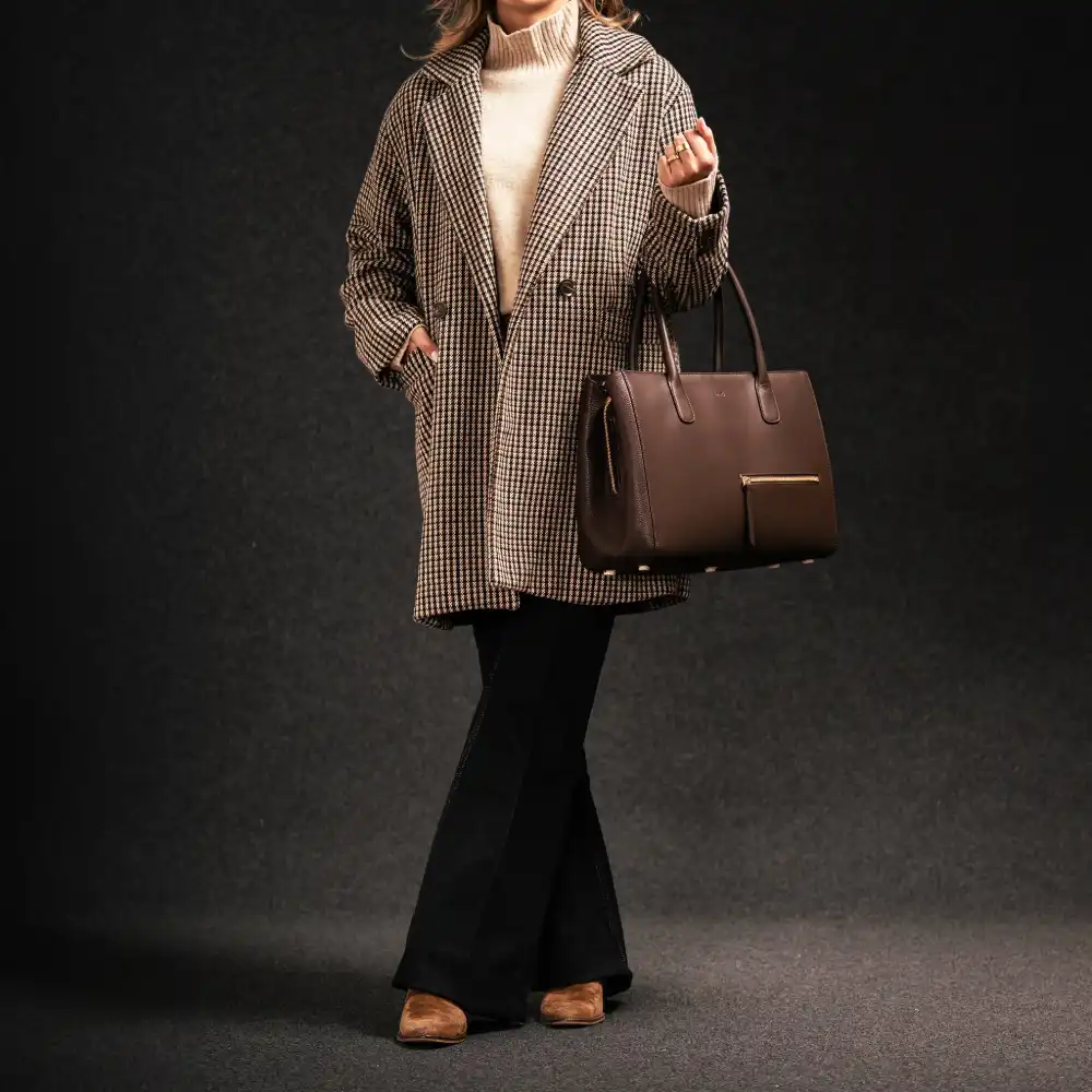 Emy Leather Laptop Tote - Görsel 4